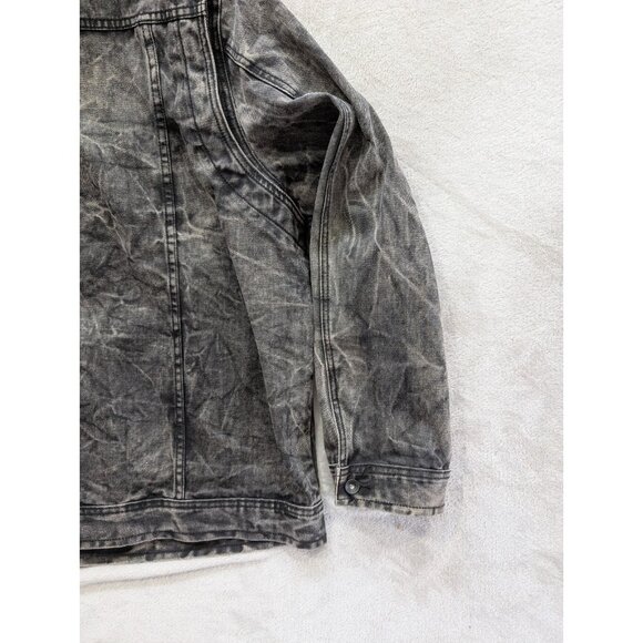 Mens RocaWear Denium Size 48 Black Grey Jacket Distressed Vintage RARE - Picture 11 of 15